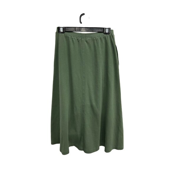 Peruvian Connection Elastic Waist Side Pockets Casual Midi Skirt Size S Earthy - Picture 2 of 9